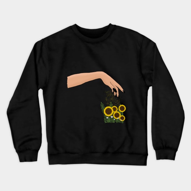 Sprinkling Pixie Dust on Sunflowers Crewneck Sweatshirt by CreativelyRis